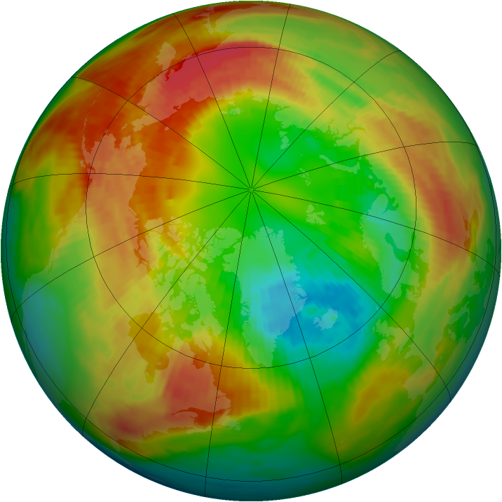 Arctic ozone map for 01 March 1986